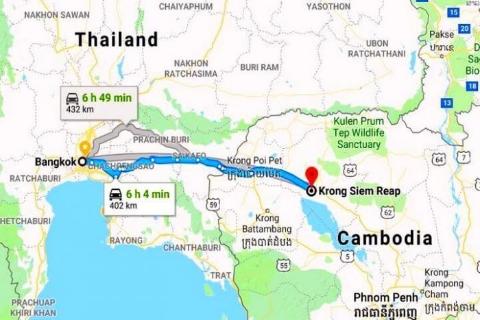 bangkok to siem reap travel time